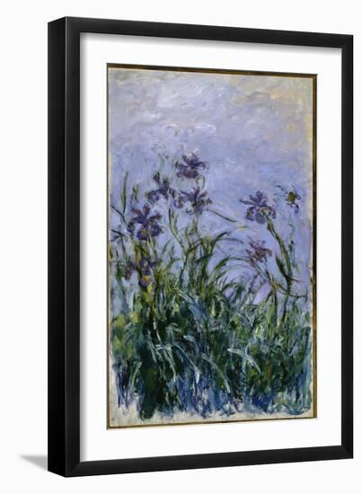 Purple Irises, 1914-17-Claude Monet-Framed Giclee Print