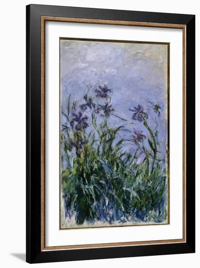 Purple Irises, 1914-17-Claude Monet-Framed Giclee Print