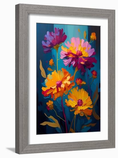 Purple Marigolds I-Avril Anouilh-Framed Art Print