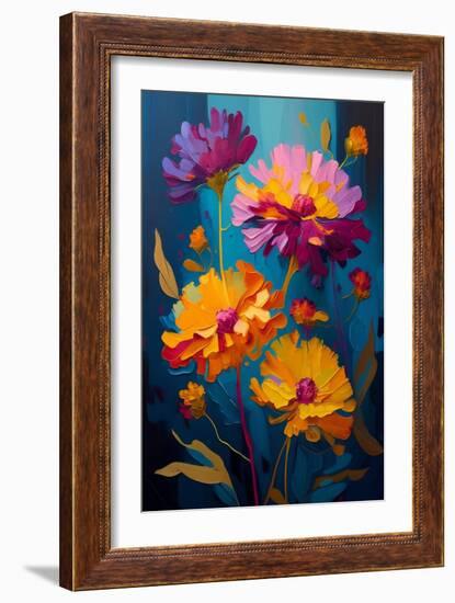 Purple Marigolds I-Avril Anouilh-Framed Art Print