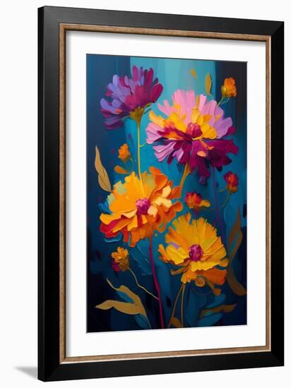 Purple Marigolds I-Avril Anouilh-Framed Art Print