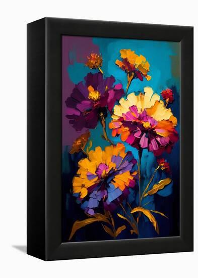 Purple Marigolds-Avril Anouilh-Framed Stretched Canvas