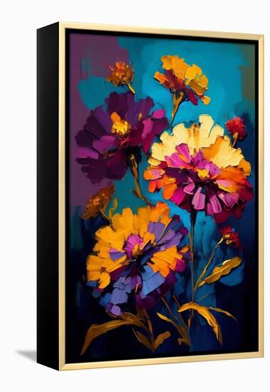 Purple Marigolds-Avril Anouilh-Framed Stretched Canvas