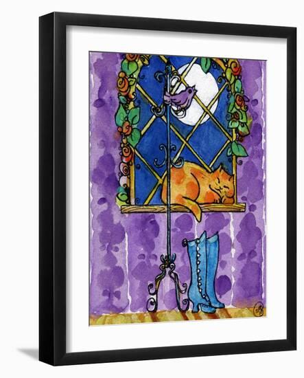 Purple Night Kitty Cat-sylvia pimental-Framed Art Print