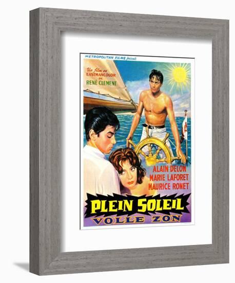 Purple Noon, Belgian Movie Poster, 1964-null-Framed Premium Giclee Print