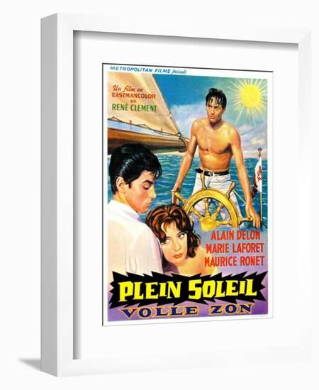 Purple Noon, Belgian Movie Poster, 1964-null-Framed Premium Giclee Print