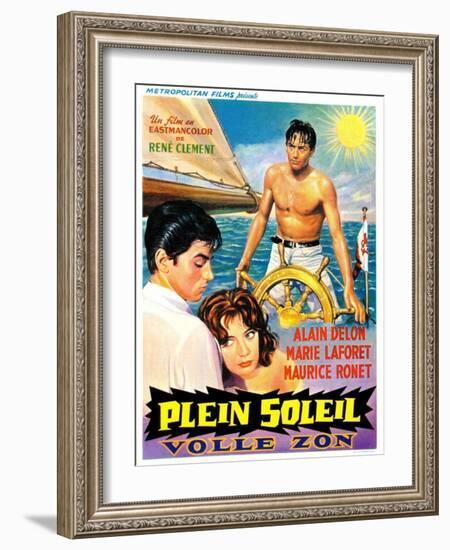 Purple Noon, Belgian Movie Poster, 1964-null-Framed Art Print