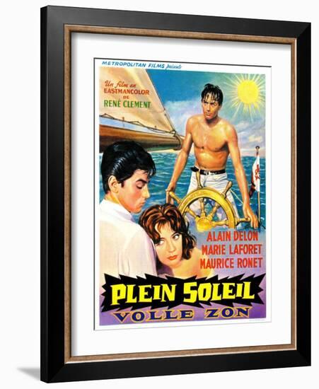 Purple Noon, Belgian Movie Poster, 1964-null-Framed Art Print