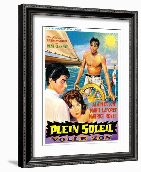 Purple Noon, Belgian Movie Poster, 1964-null-Framed Art Print