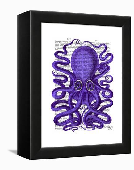 Purple Octopus-Fab Funky-Framed Stretched Canvas