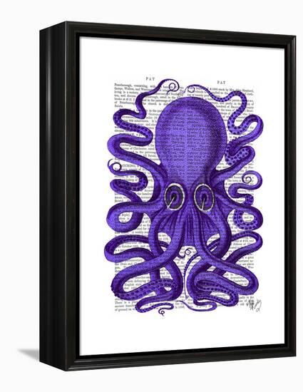 Purple Octopus-Fab Funky-Framed Stretched Canvas