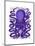 Purple Octopus-Fab Funky-Mounted Art Print