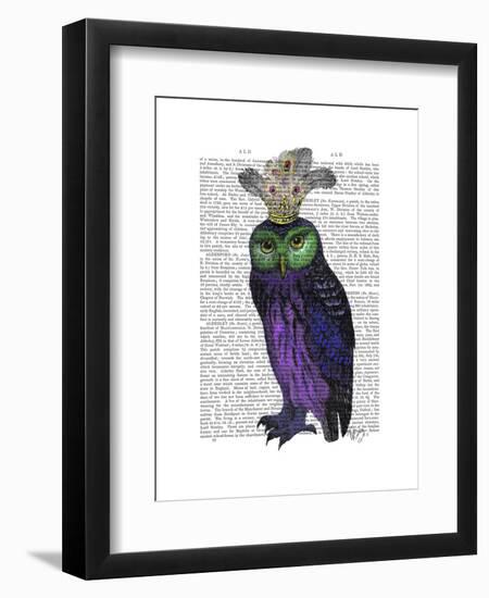 Purple Owl-Fab Funky-Framed Art Print