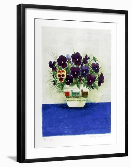 Purple Pansies in Cup-Mary Faulconer-Framed Limited Edition