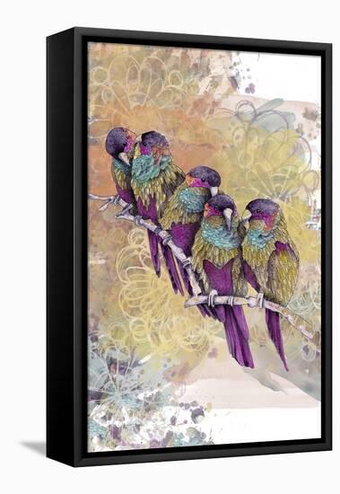 Purple Parrots-The Tangled Peacock-Framed Premier Image Canvas