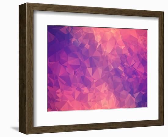 Purple Pink Abstract Background Polygon-Talashow-Framed Premium Giclee Print