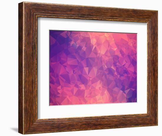 Purple Pink Abstract Background Polygon-Talashow-Framed Premium Giclee Print