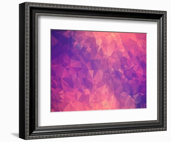 Purple Pink Abstract Background Polygon-Talashow-Framed Premium Giclee Print