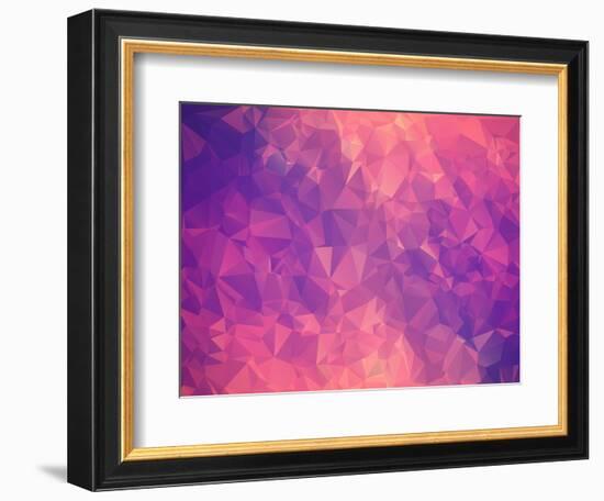 Purple Pink Abstract Background Polygon-Talashow-Framed Premium Giclee Print