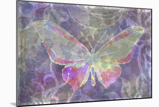 Purple Pink Butterfly Watercolor-Cora Niele-Mounted Giclee Print