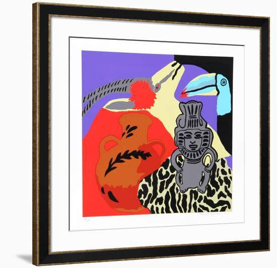 Purple Spell-Hunt Slonem-Framed Serigraph