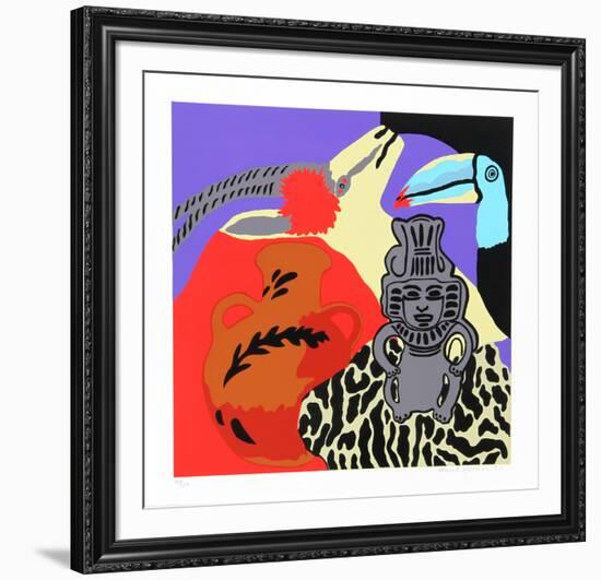 Purple Spell-Hunt Slonem-Framed Serigraph