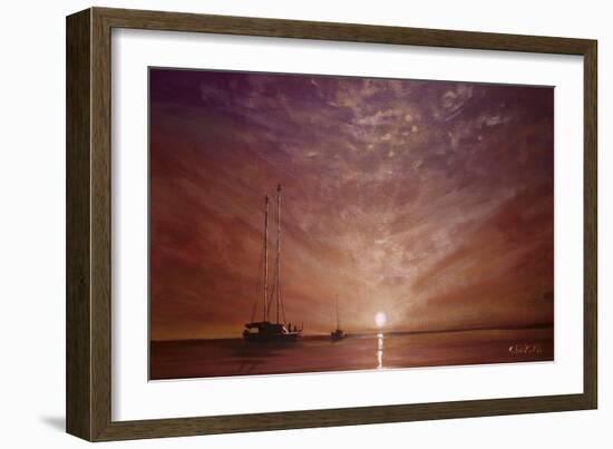 Purple Sunset Boating-Cherie Roe Dirksen-Framed Giclee Print