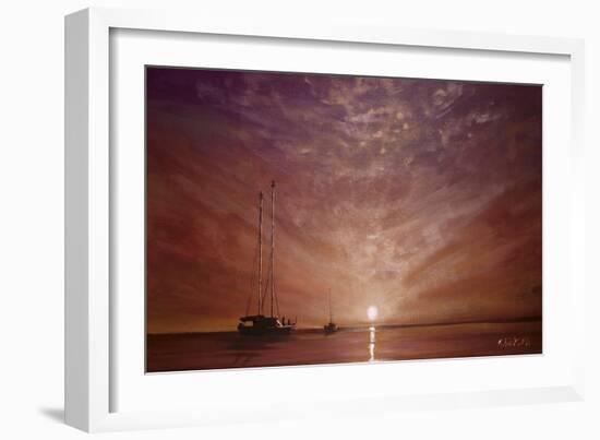 Purple Sunset Boating-Cherie Roe Dirksen-Framed Giclee Print