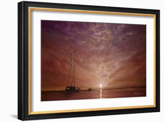 Purple Sunset Boating-Cherie Roe Dirksen-Framed Giclee Print