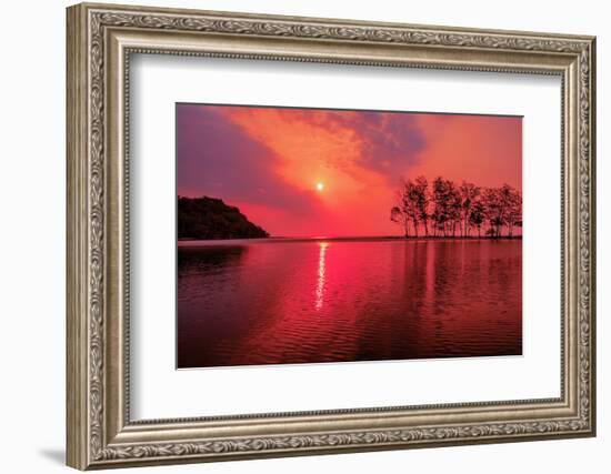 Purple Sunset over the Sea-kalarati-Framed Photographic Print