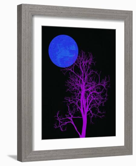 Purple Tree and Blue Moon-Jasmine Woods-Framed Art Print