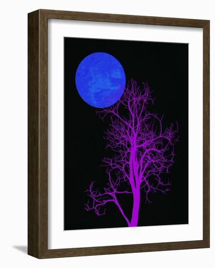 Purple Tree and Blue Moon-Jasmine Woods-Framed Art Print