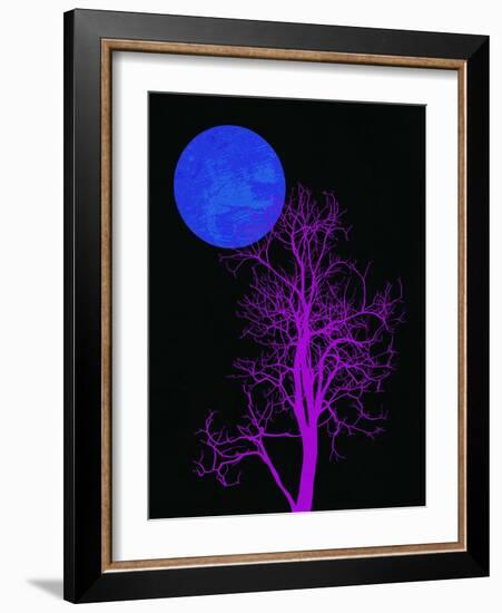 Purple Tree and Blue Moon-Jasmine Woods-Framed Art Print