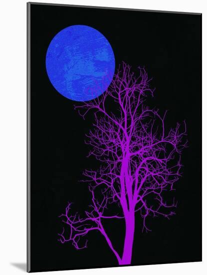 Purple Tree and Blue Moon-Jasmine Woods-Mounted Art Print
