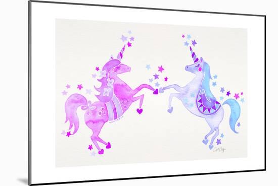 Purple Unicorns-Cat Coquillette-Mounted Giclee Print