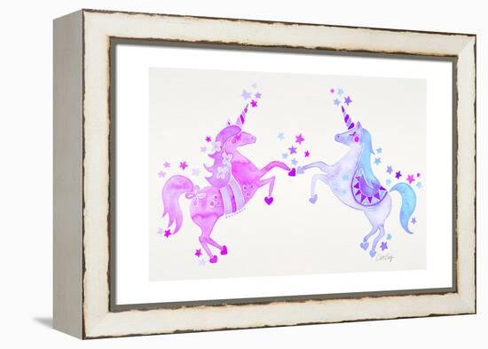 Purple Unicorns-Cat Coquillette-Framed Premier Image Canvas