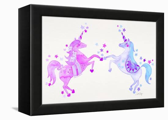 Purple Unicorns-Cat Coquillette-Framed Premier Image Canvas