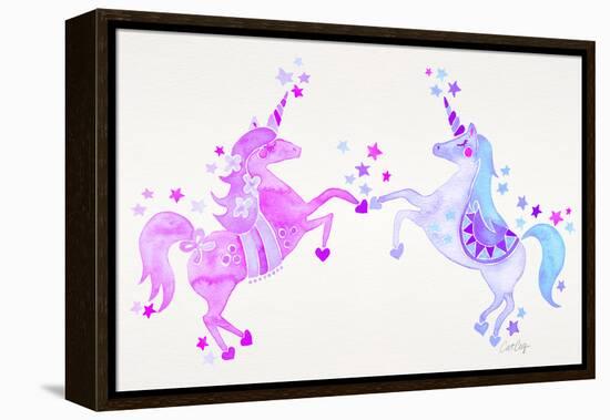 Purple Unicorns-Cat Coquillette-Framed Premier Image Canvas