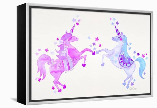 Purple Unicorns-Cat Coquillette-Framed Premier Image Canvas