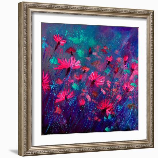 Purple Wild Flowers-Pol Ledent-Framed Art Print