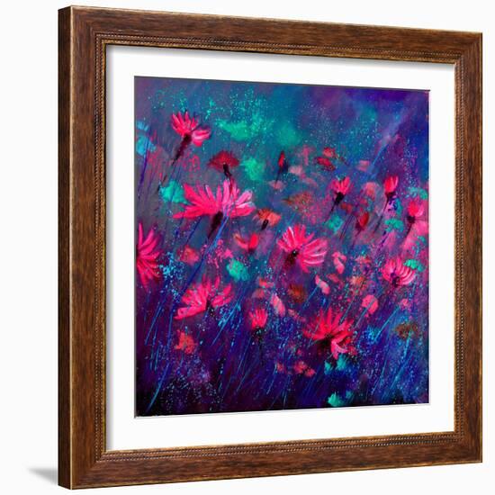 Purple Wild Flowers-Pol Ledent-Framed Art Print