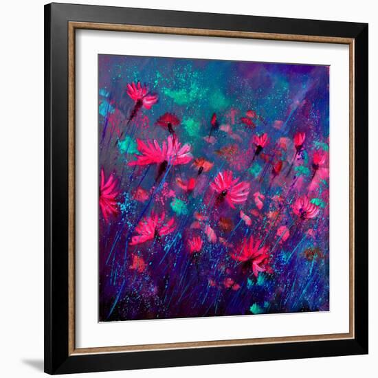 Purple Wild Flowers-Pol Ledent-Framed Art Print