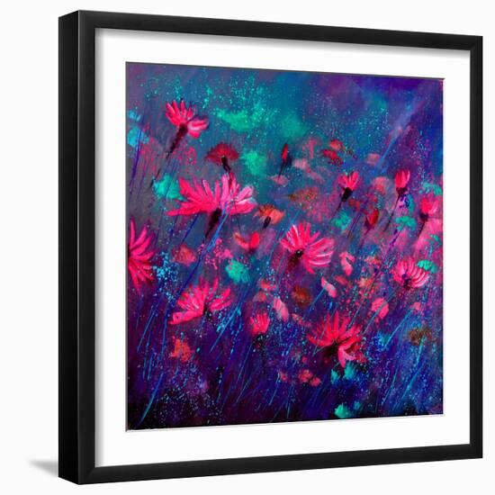 Purple Wild Flowers-Pol Ledent-Framed Art Print