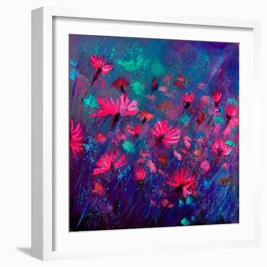 Purple Wild Flowers-Pol Ledent-Framed Art Print