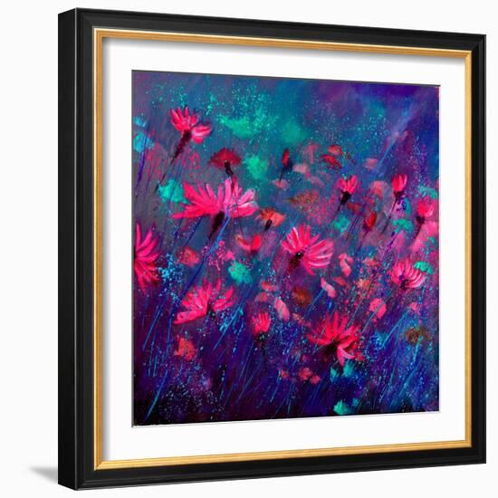 Purple Wild Flowers-Pol Ledent-Framed Art Print