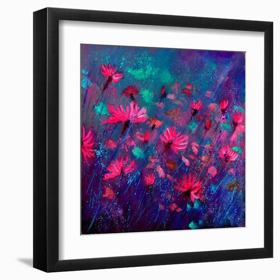 Purple Wild Flowers-Pol Ledent-Framed Art Print