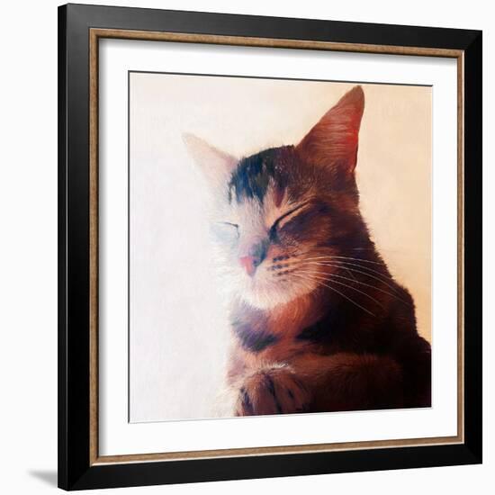 Purr-fect Spot, 2018, (painting)-Helen White-Framed Giclee Print