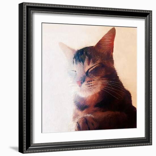 Purr-fect Spot, 2018, (painting)-Helen White-Framed Giclee Print