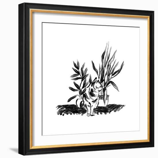 Purrfect House Plants II-June Vess-Framed Art Print