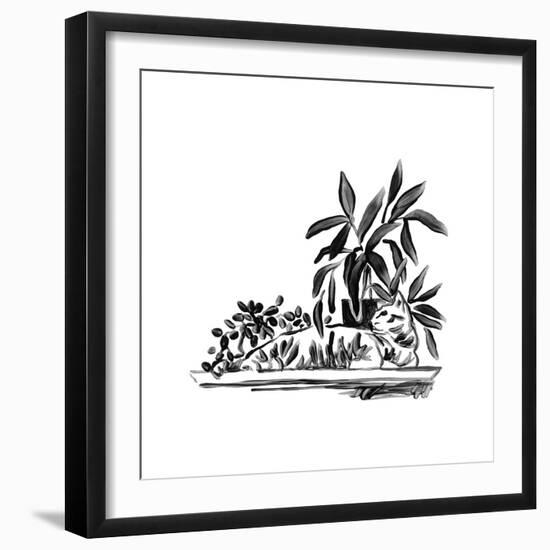 Purrfect House Plants III-June Vess-Framed Art Print